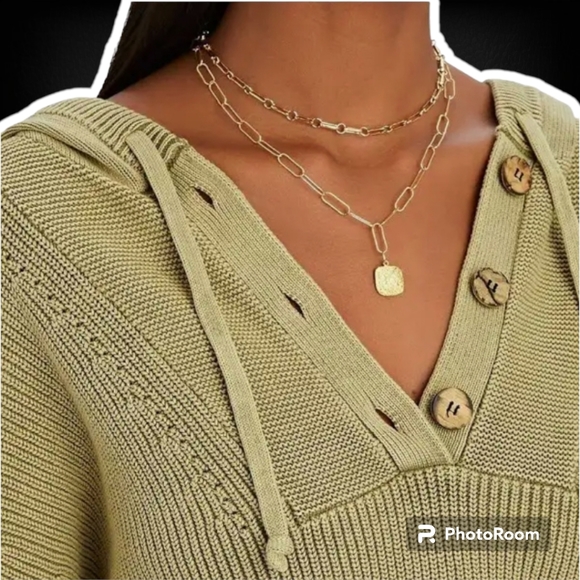 SAKS 5TH AVE URSINA PULLOVER KNIT HOODIE Chartreuse Cropped & Soft Oversized MED - Picture 6 of 8